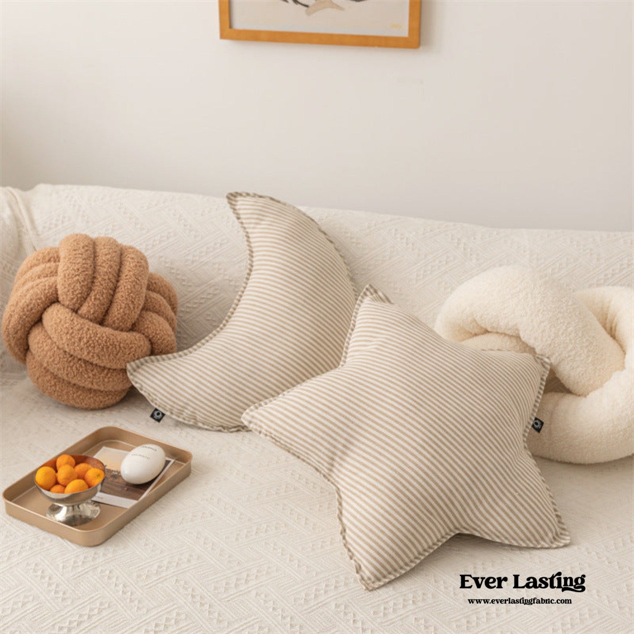 Starry Night Beige Stripe Pillow Set / Twist - Ever Lasting