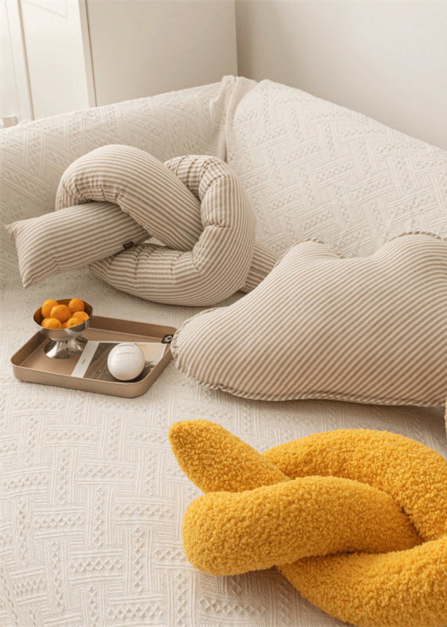 Starry Night Beige Stripe Pillow Set / Twist - Ever Lasting