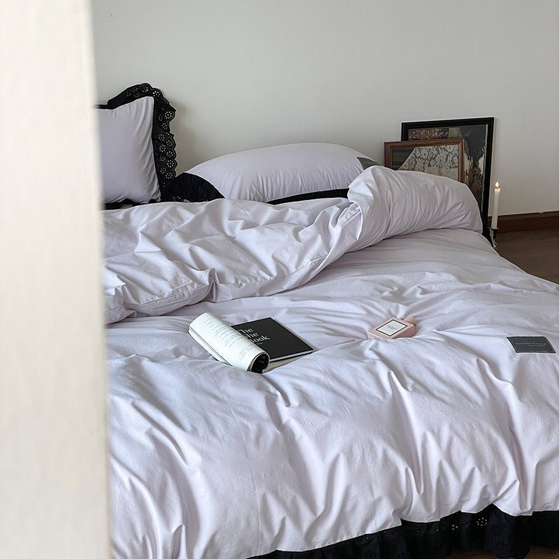 - Ever Lasting - Strawberry Black Lace Ruffle Bedding Bundle - Bedding Bundle - Ever Lasting