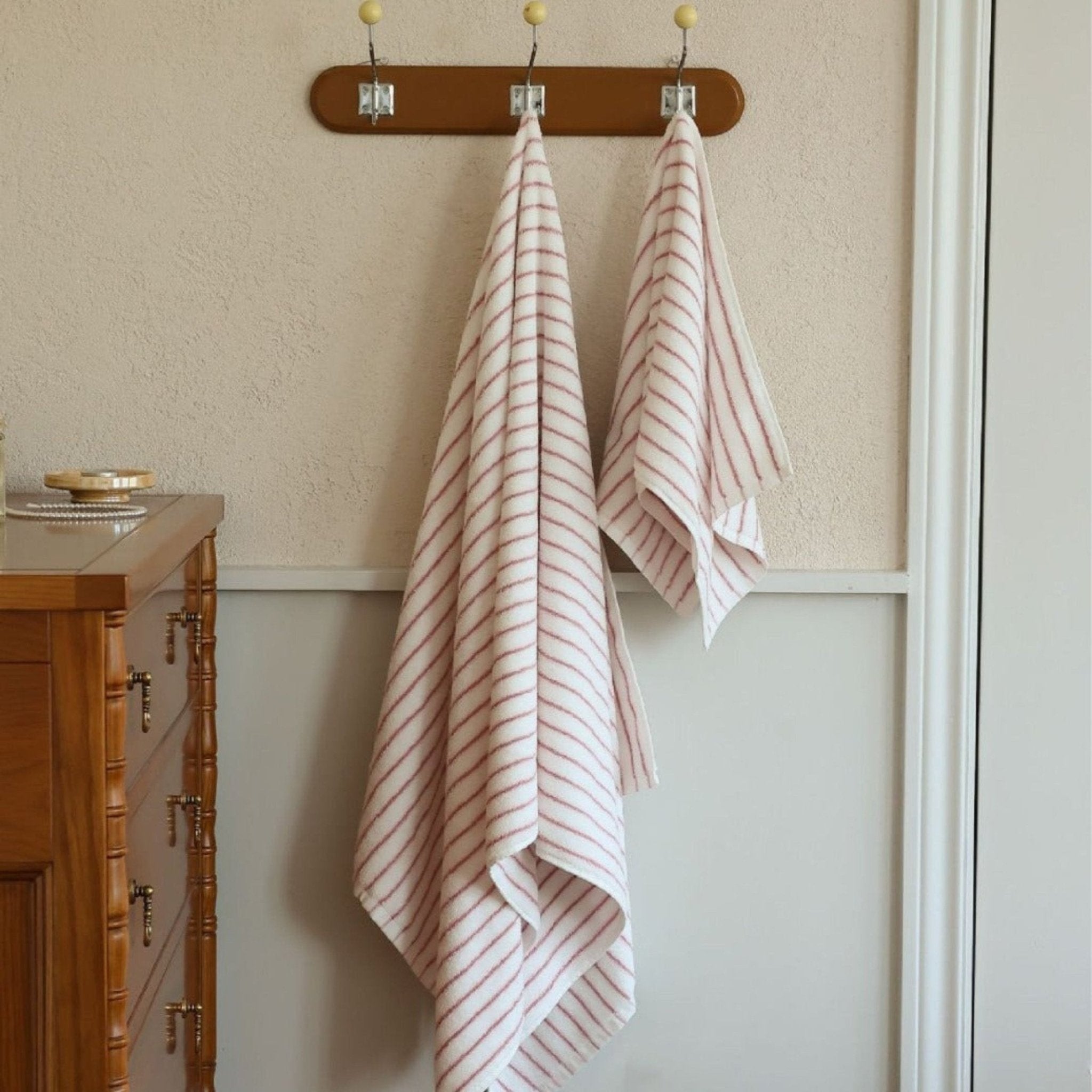 Striped Cotton Towel / Brown - Ever Lasting