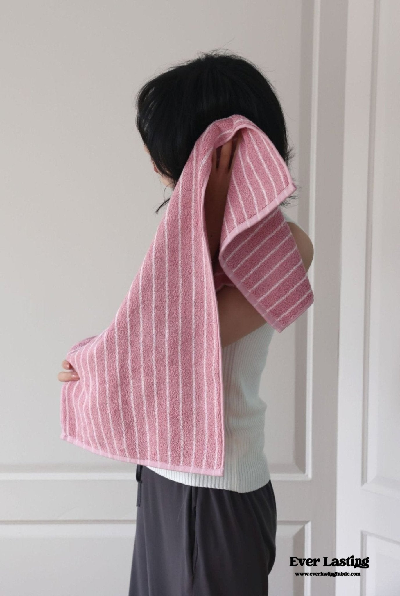 Striped Cotton Towel / Brown - Ever Lasting