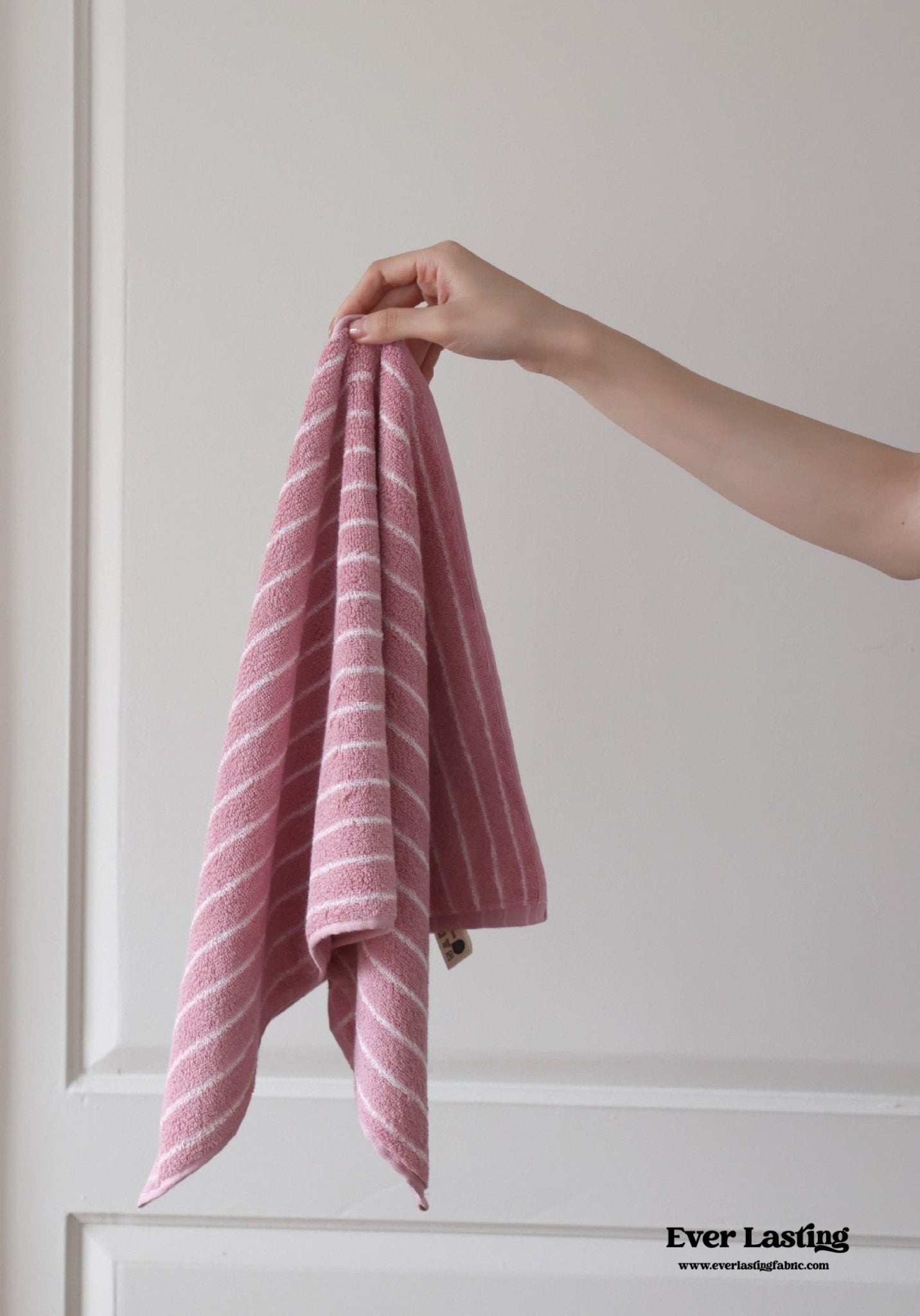 Striped Cotton Towel / White - Ever Lasting