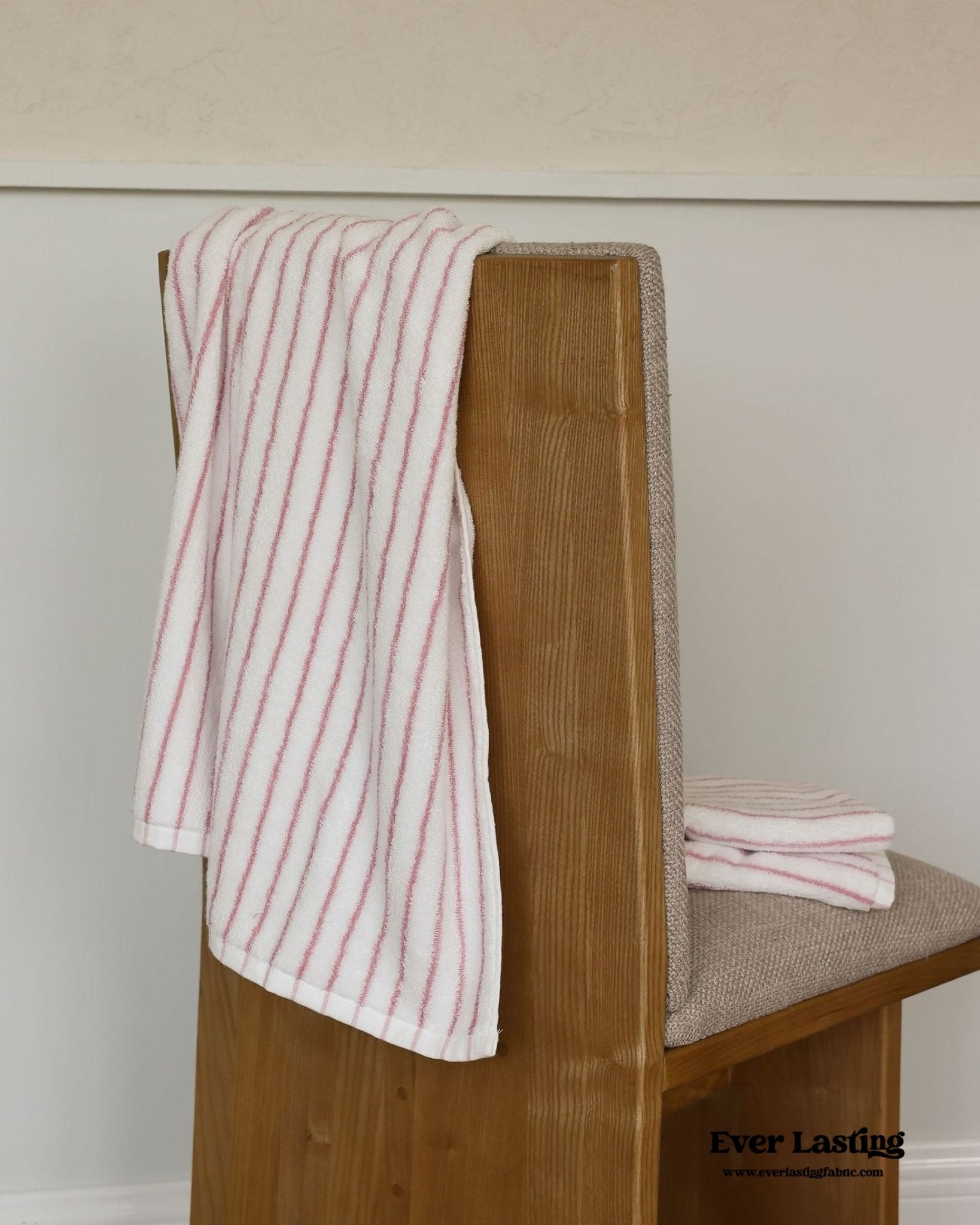 Striped Cotton Towel / White - Ever Lasting