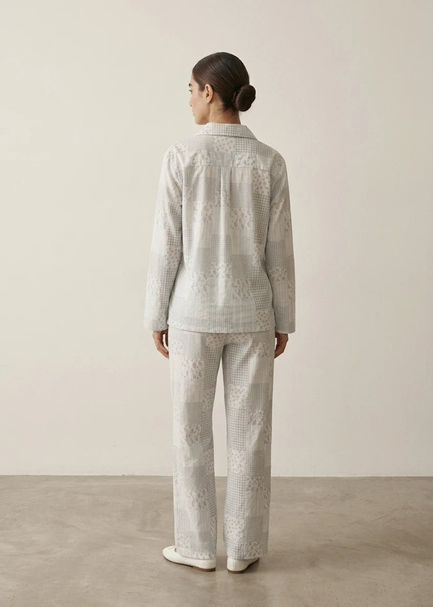- Ever Lasting - Sweet Blue Floral Long Sleeves and Pants Pajama Set - Pajama Set - Ever Lasting