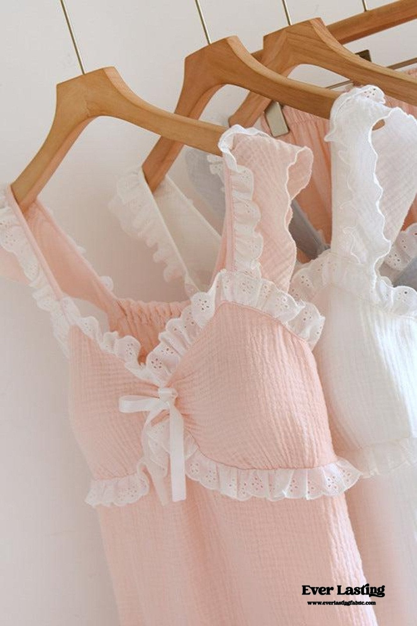 Sweet Ruffle Shorts Pajama Set / Pink - Ever Lasting