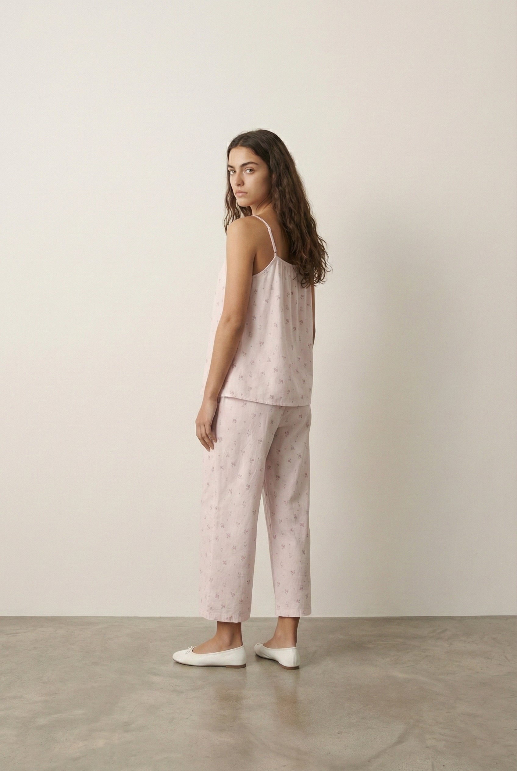 - Ever Lasting - Sylvie Cotton Camisole Floral Pajama Set / Pink - Pajamas - Ever Lasting