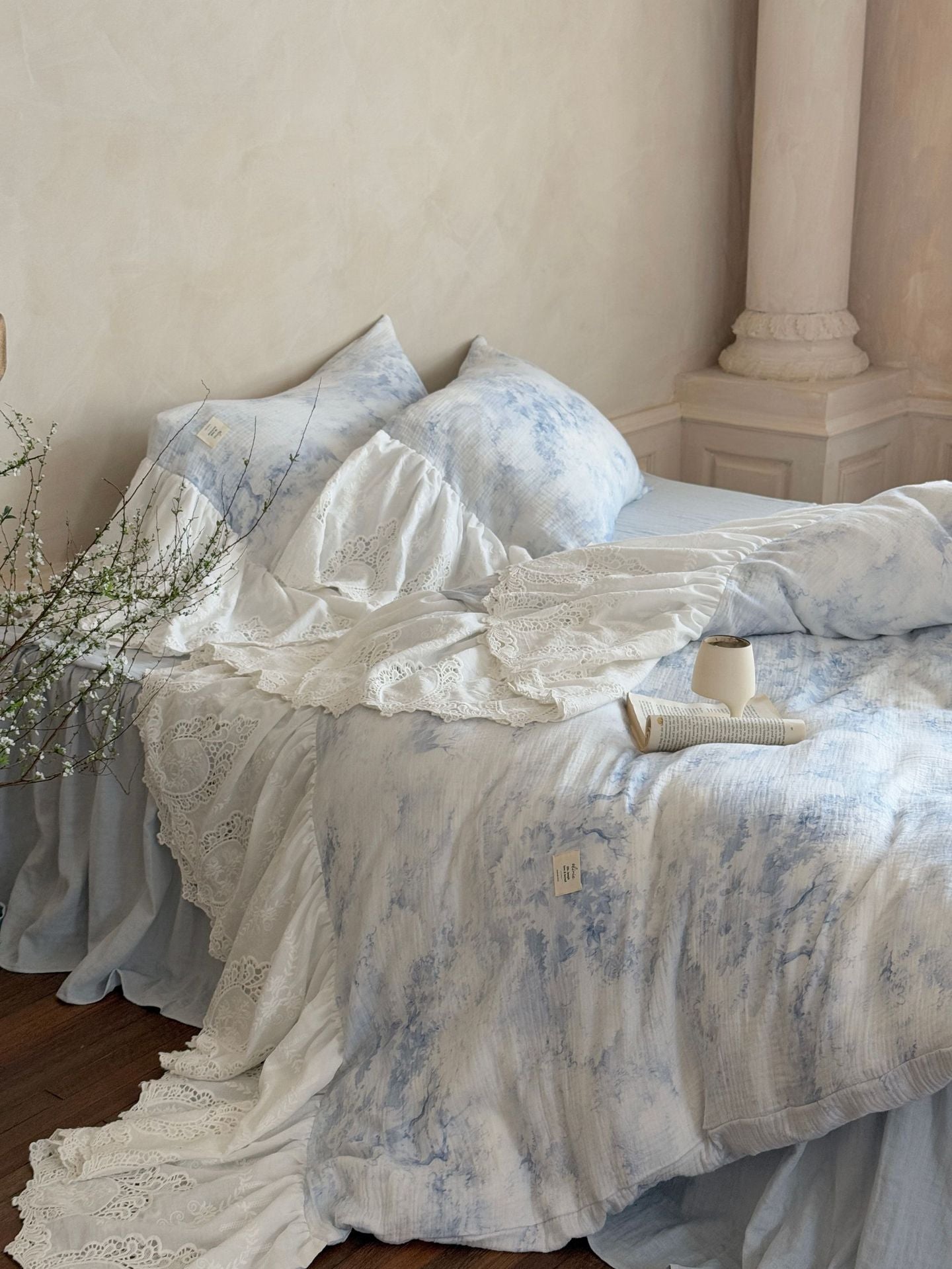 Sylvie Lace Gauze Bedding Bundle - Ever Lasting