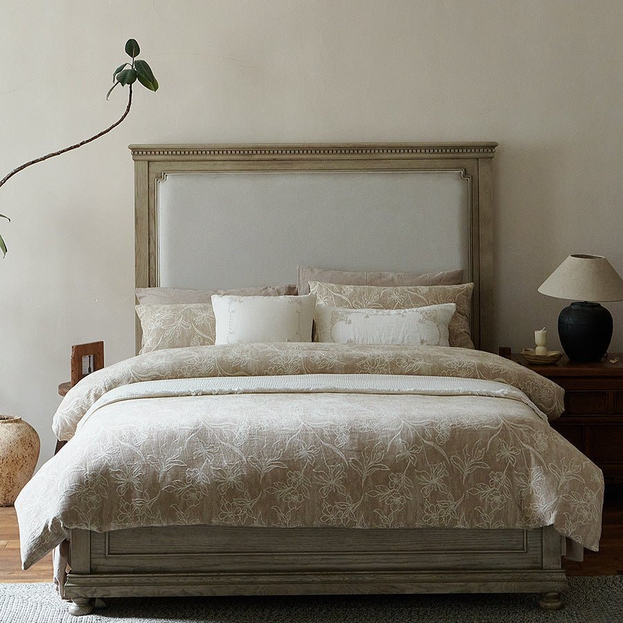 - Ever Lasting - Talia Jacquard Bedding Set / Beige - Bedding Set - Ever Lasting