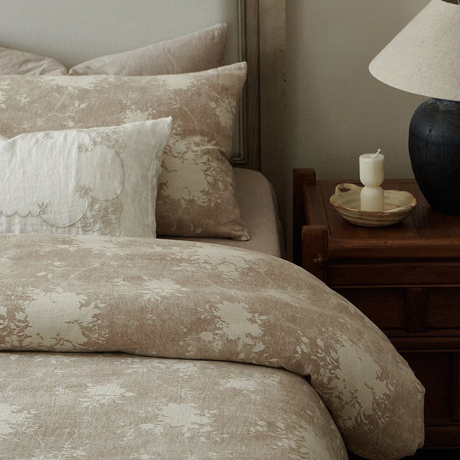 - Ever Lasting - Talia Jacquard Bedding Set / Beige - Bedding Set - Ever Lasting
