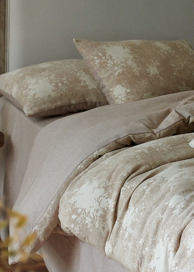 - Ever Lasting - Talia Jacquard Bedding Set / Beige - Bedding Set - Ever Lasting