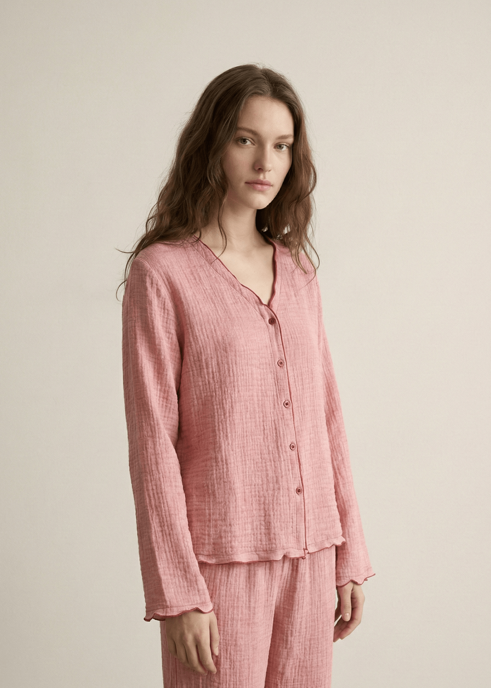 - Ever Lasting - Tamsin Long Sleeved Pajama Set / Pink - Pajamas - Ever Lasting