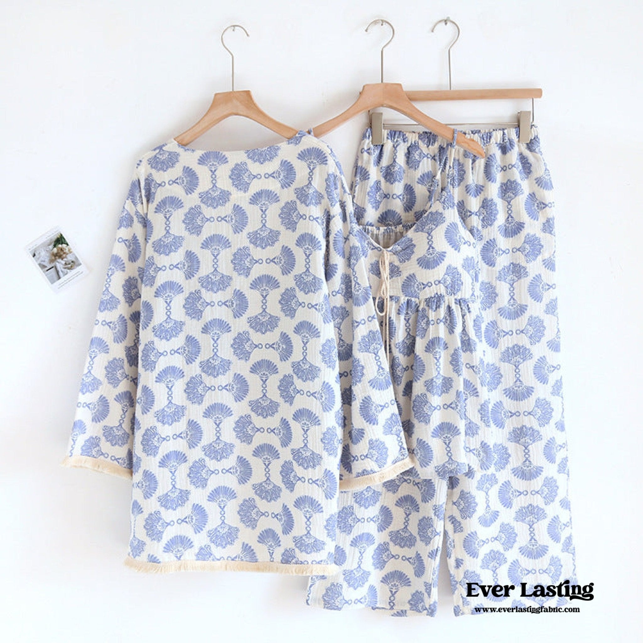 Tassel Tank Cardigan and Long Pants Pajama Set - Ever Lasting