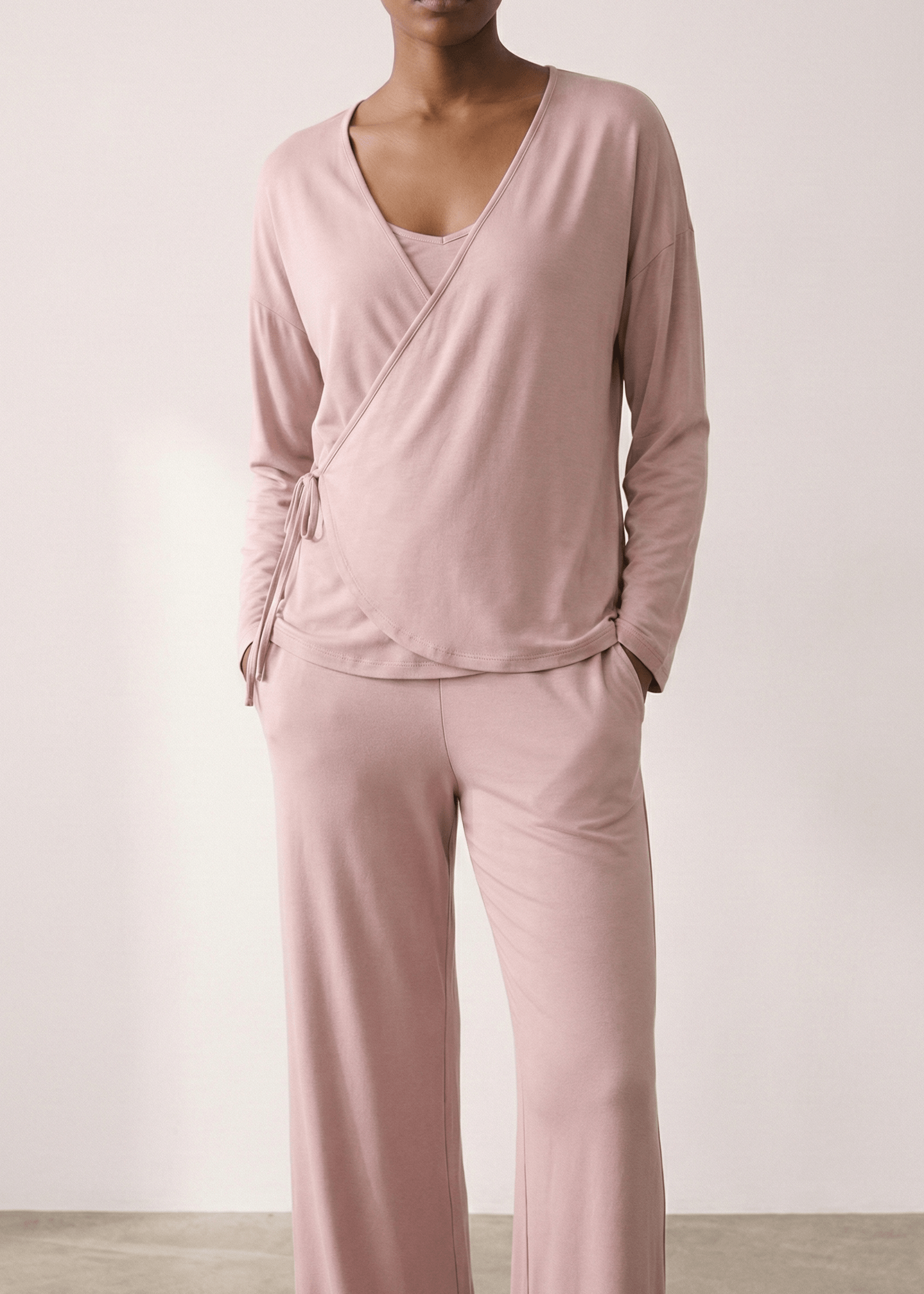 - Ever Lasting - Thalia V Neck Modal Pajama Set / Blue - Pajamas - Ever Lasting