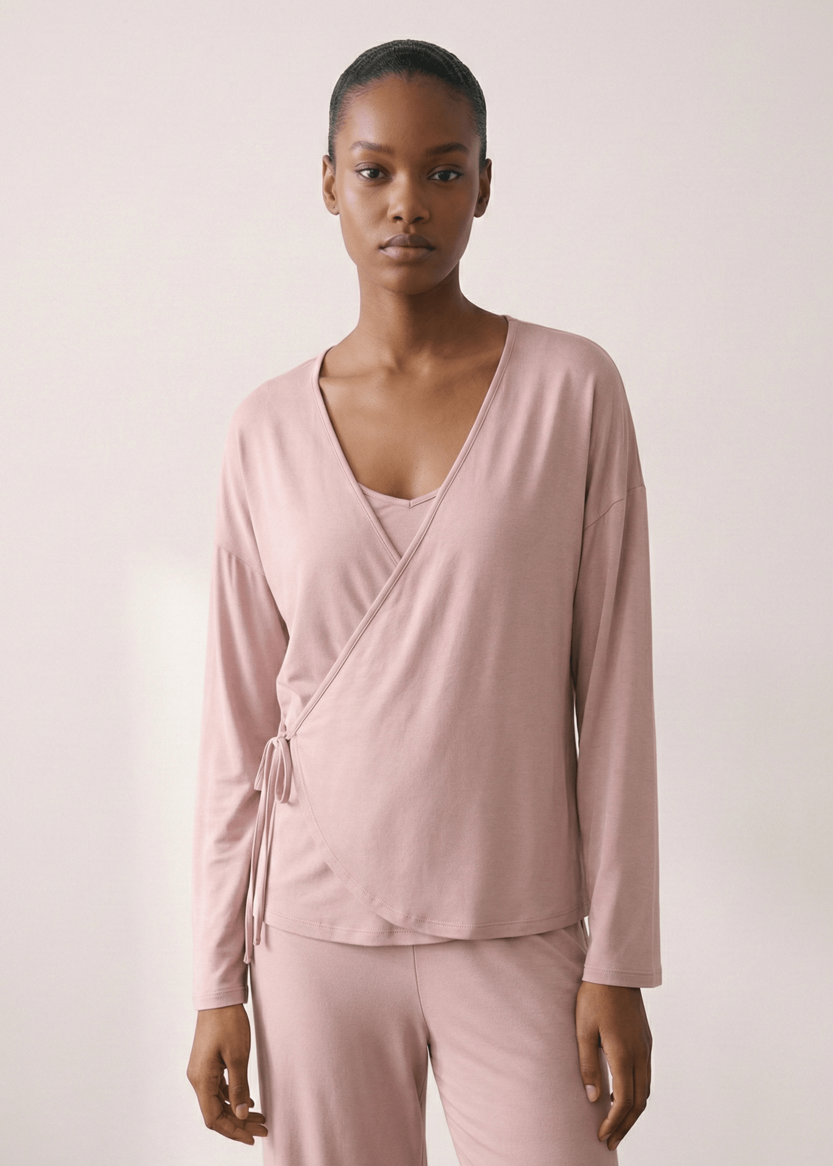 - Ever Lasting - Thalia V Neck Modal Pajama Set / Blue - Pajamas - Ever Lasting