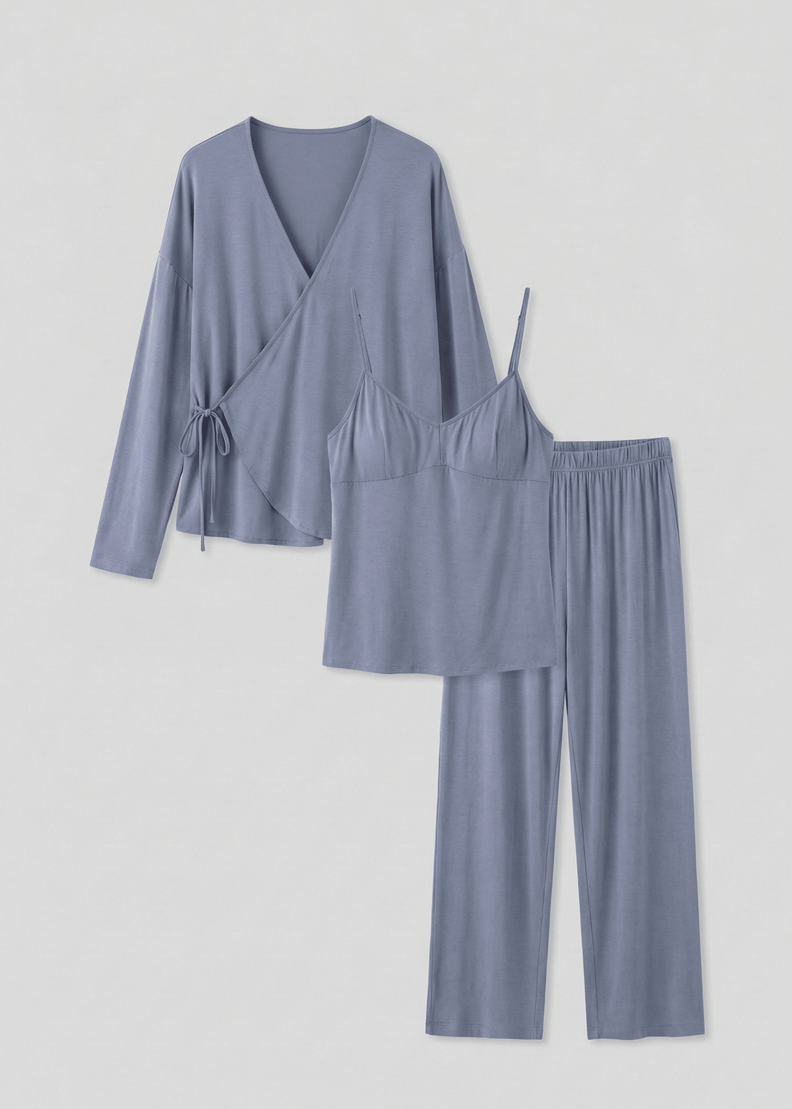 - Ever Lasting - Thalia V Neck Modal Pajama Set / Blue - Pajamas - Ever Lasting