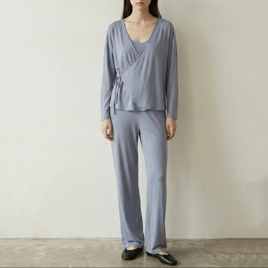 - Ever Lasting - Thalia V Neck Modal Pajama Set / Pink - Pajamas - Ever Lasting