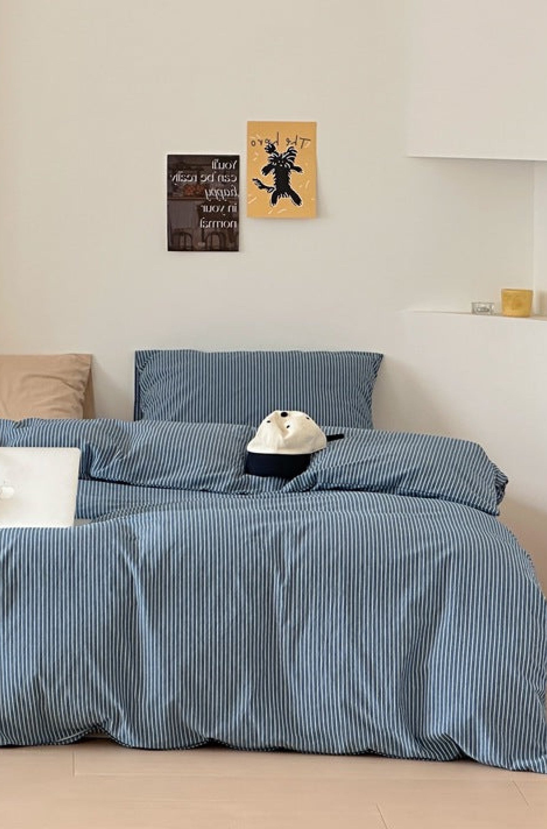 - Ever Lasting - Thin Striped Bedding Set / Beige & Olive Green - Bedding Set - Ever Lasting