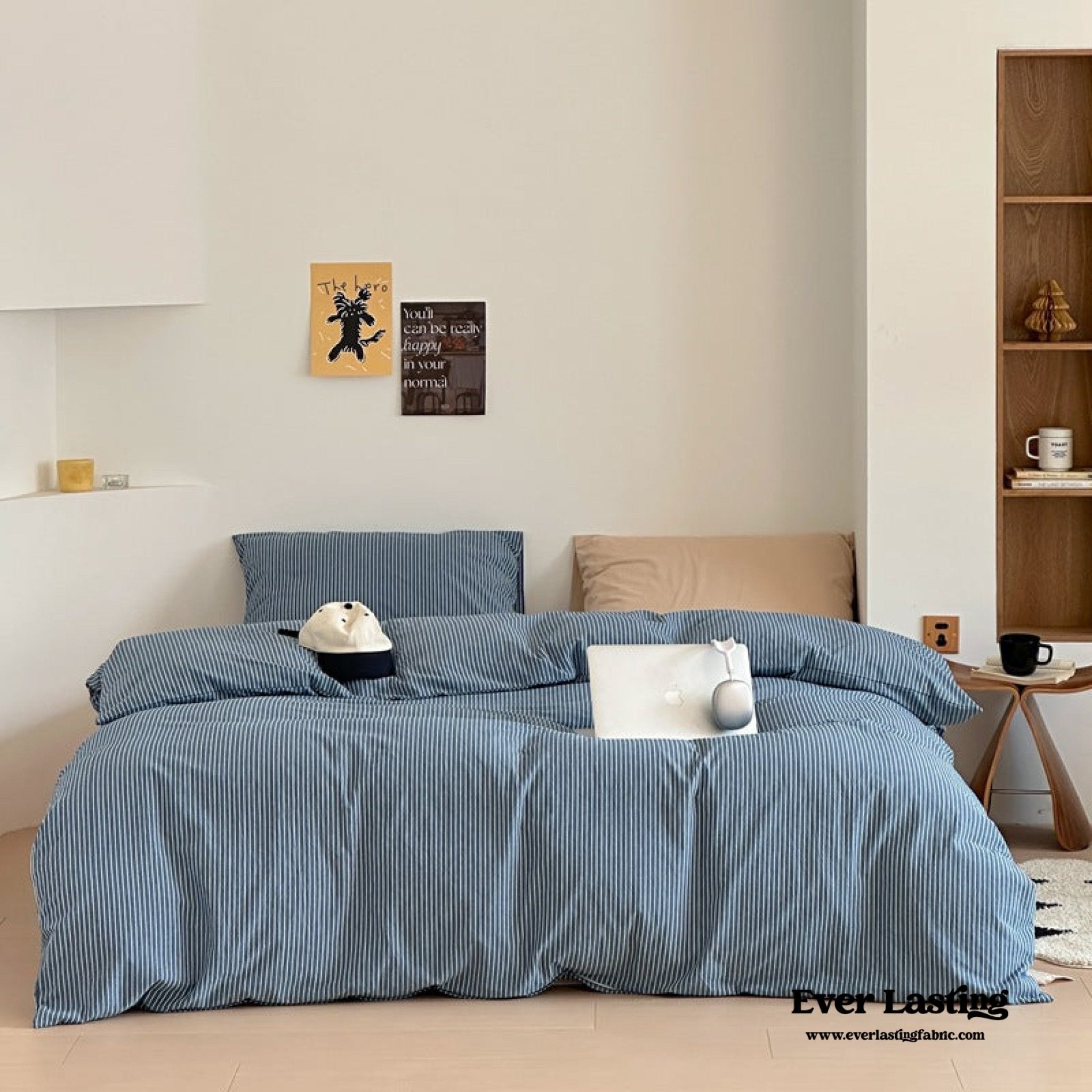 Thin Striped Bedding Set / Blue (Final Sale) - Ever Lasting