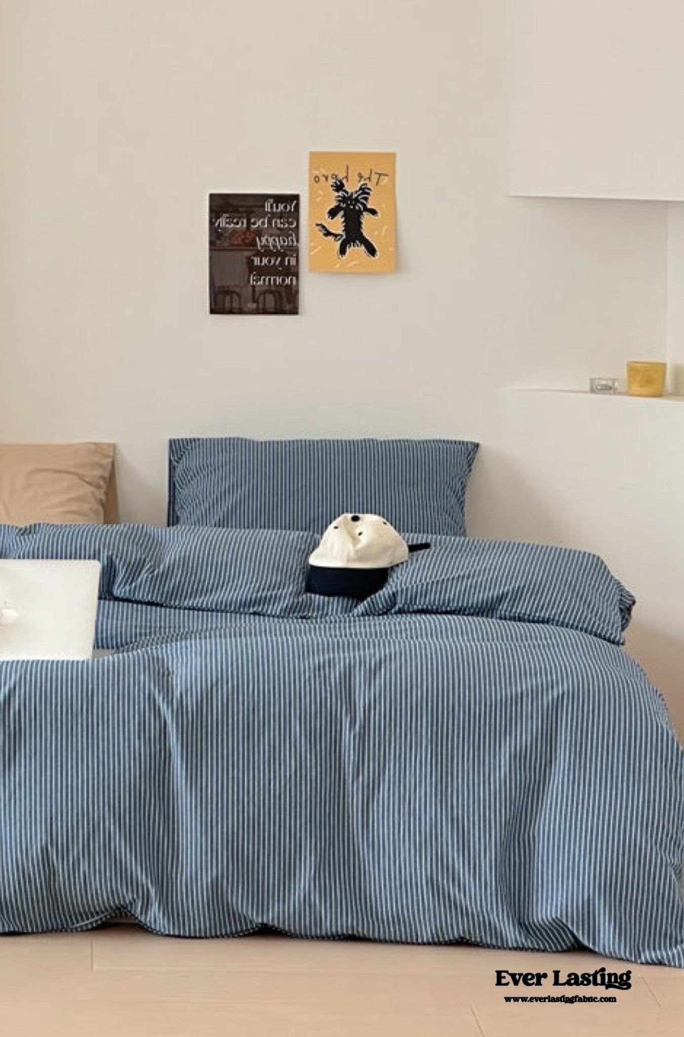 Thin Striped Duvet Cover / Blue - Ever Lasting