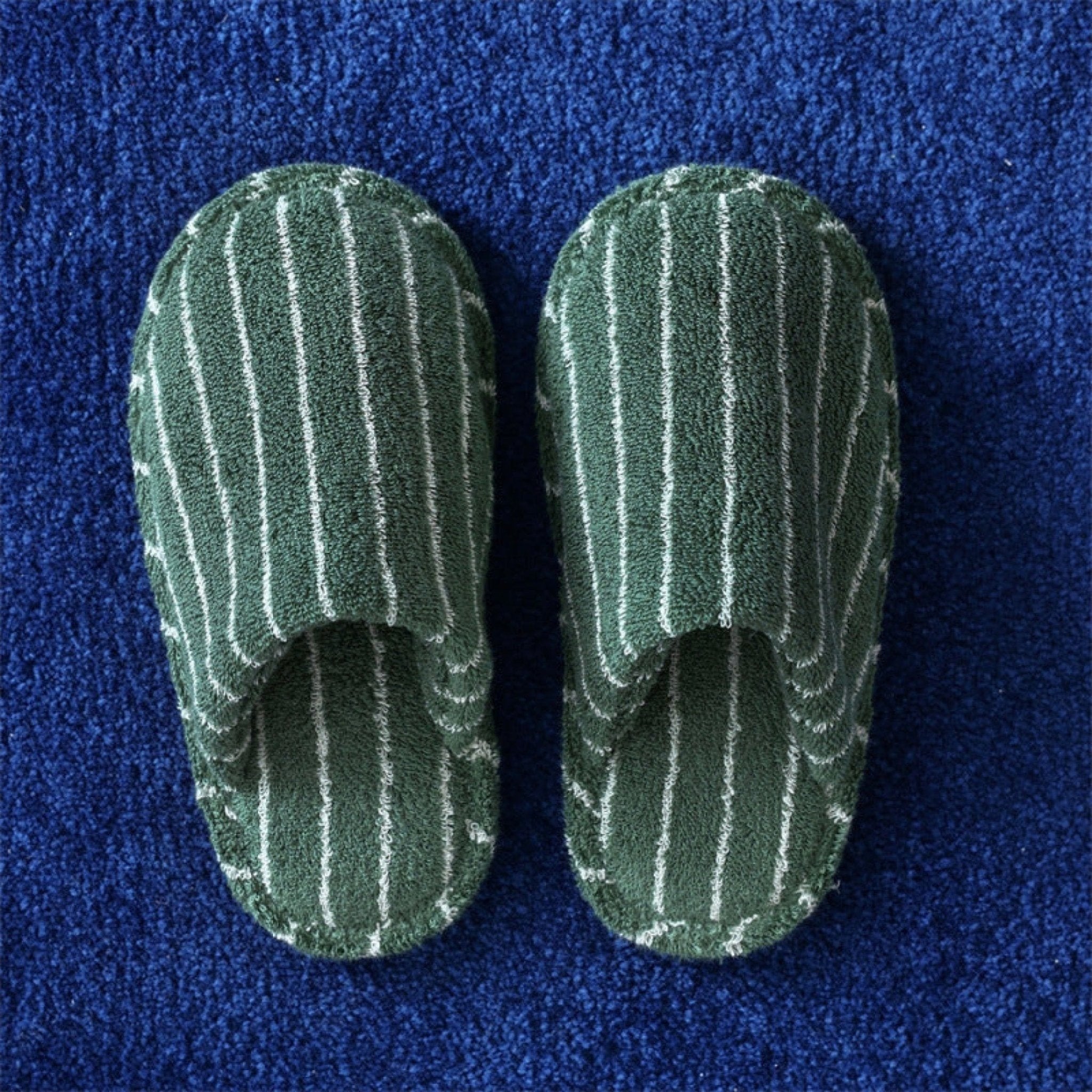 Thin Striped House Slippers / Blue - Ever Lasting
