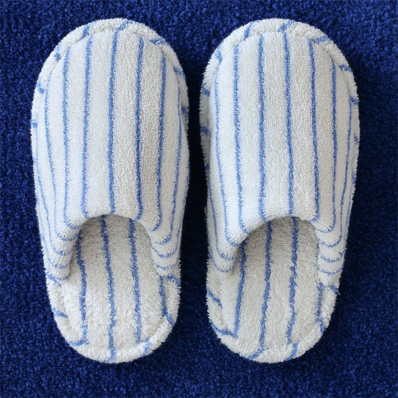 - Ever Lasting - Thin Striped House Slippers / White - Slipper - Ever Lasting