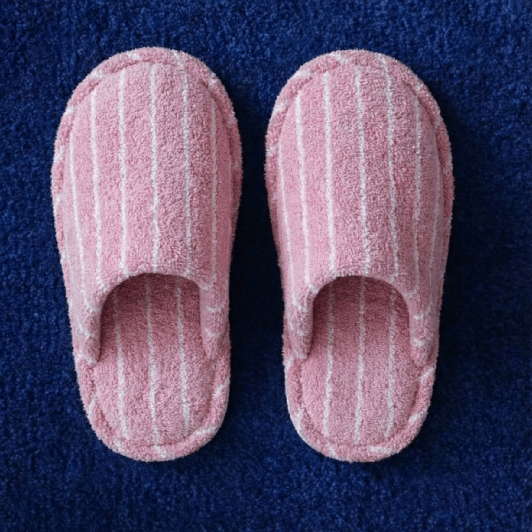 - Ever Lasting - Thin Striped House Slippers / White+Black - Slipper - Ever Lasting