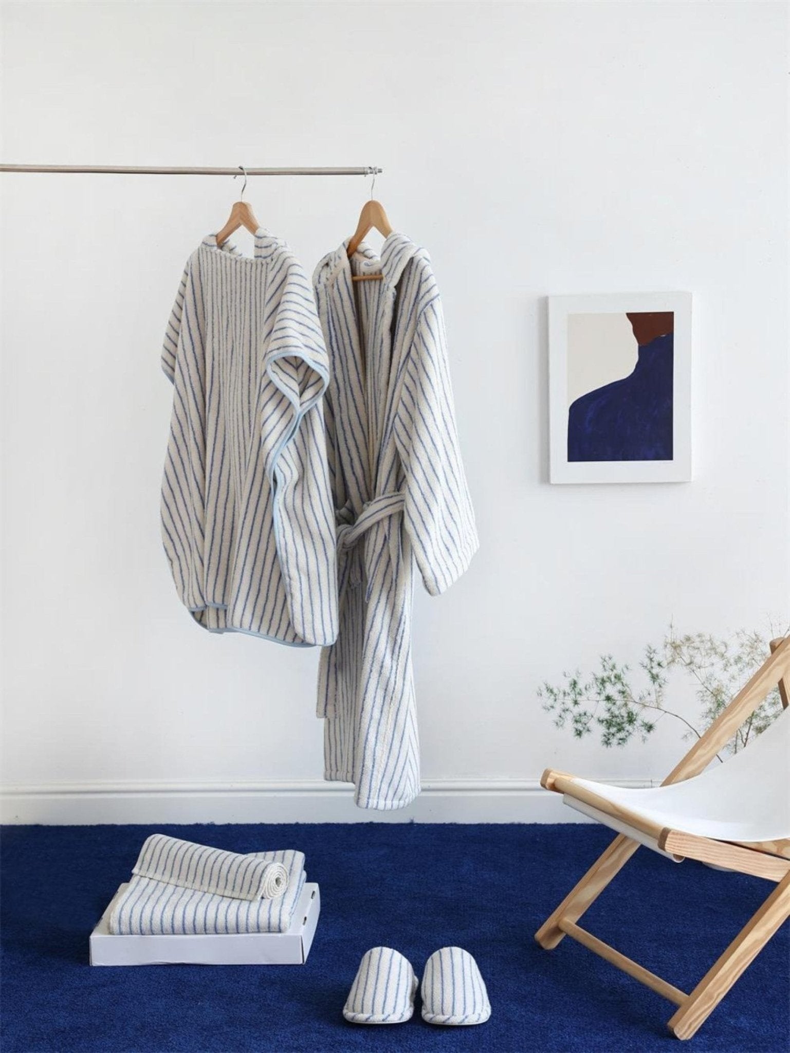 Thin Striped Towel and Bathrobe Set - Ever Lasting