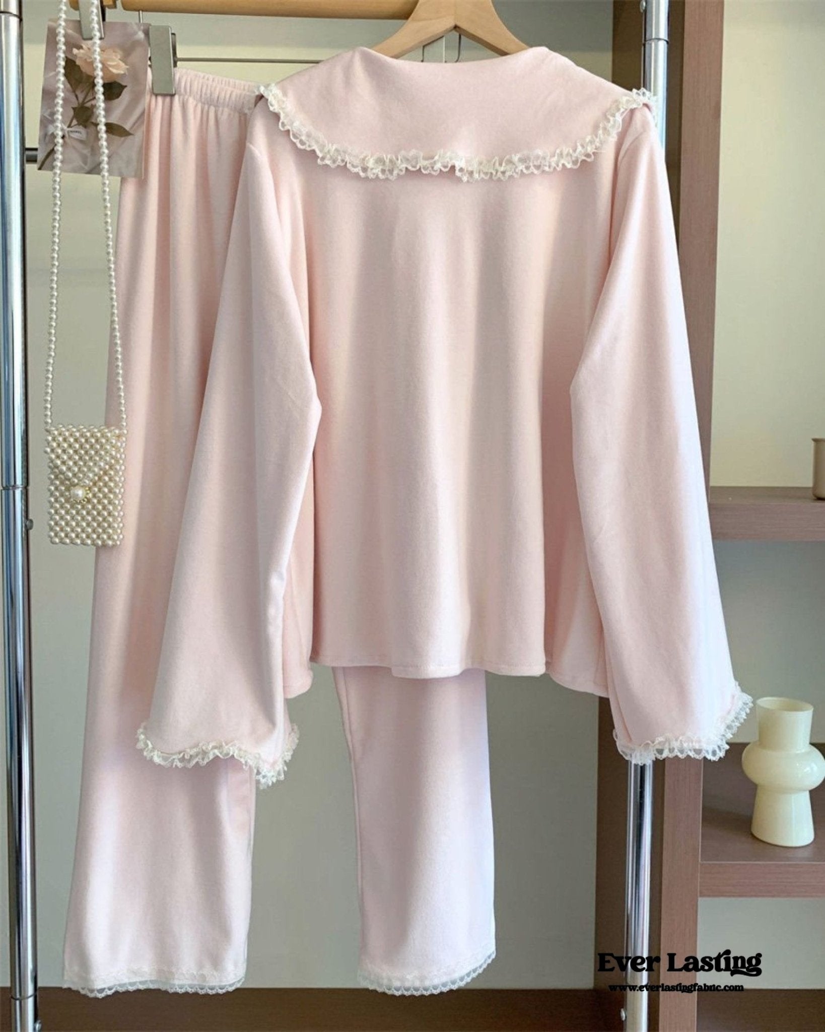 Velvet Coquette Lace Pajama Set - Ever Lasting