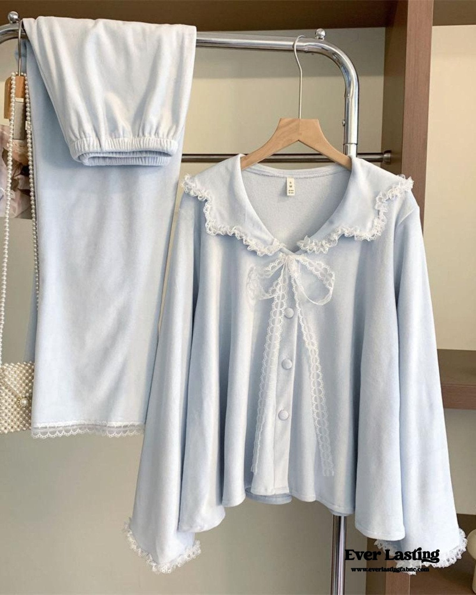 Velvet Coquette Lace Pajama Set - Ever Lasting