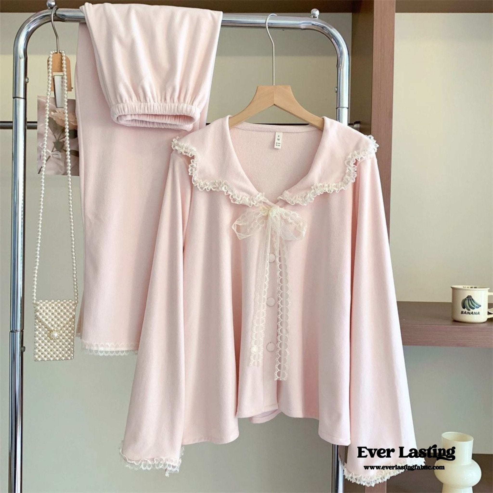 Velvet Coquette Lace Pajama Set - Ever Lasting
