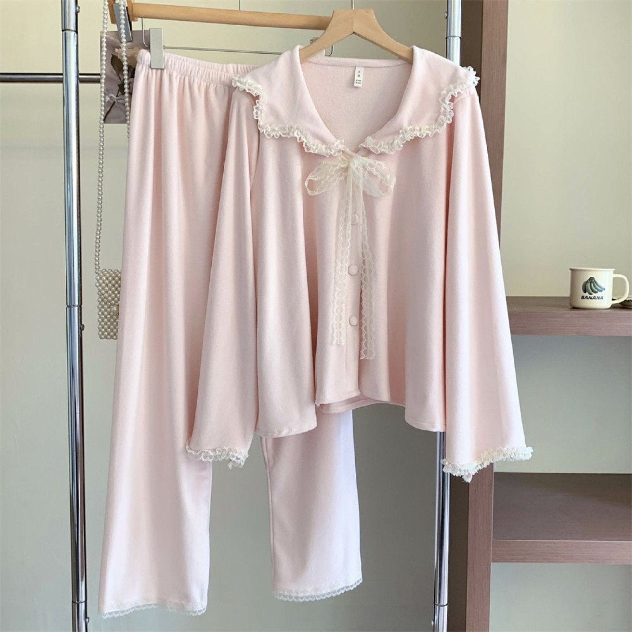 Velvet Coquette Lace Pajama Set - Ever Lasting