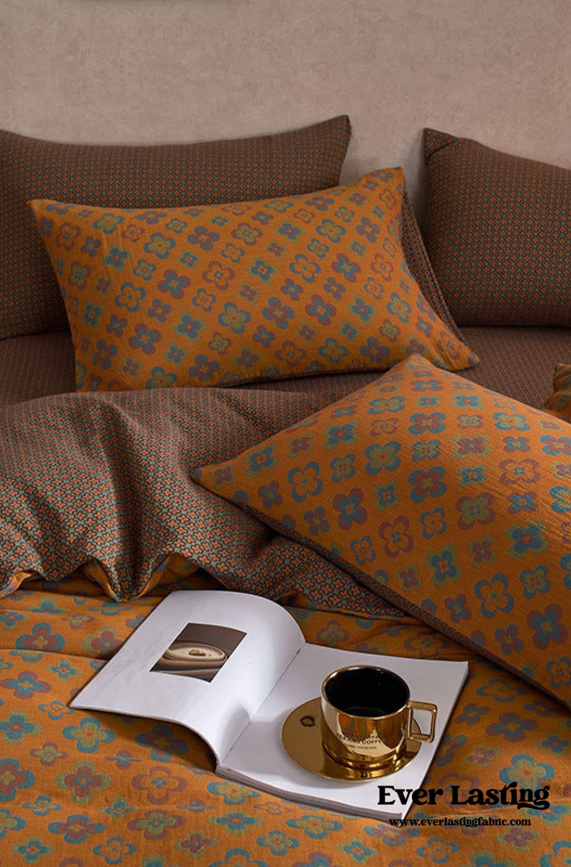 - Ever Lasting - Vibrant Vintage Double Layered Floral Bedding Set - Bedding Set - Ever Lasting