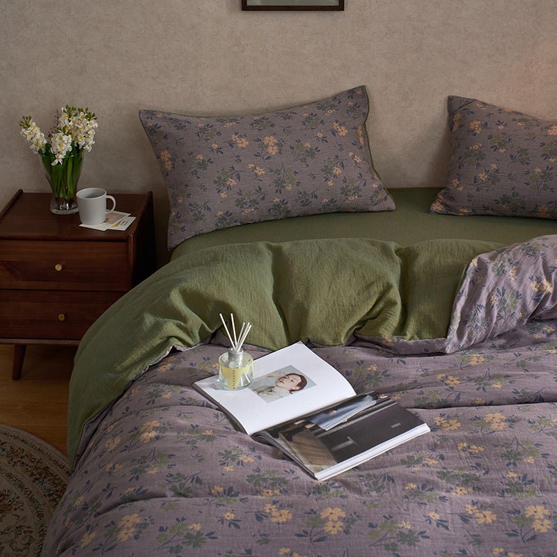 - Ever Lasting - Vibrant Vintage Double Layered Floral Bedding Set - Bedding Set - Ever Lasting