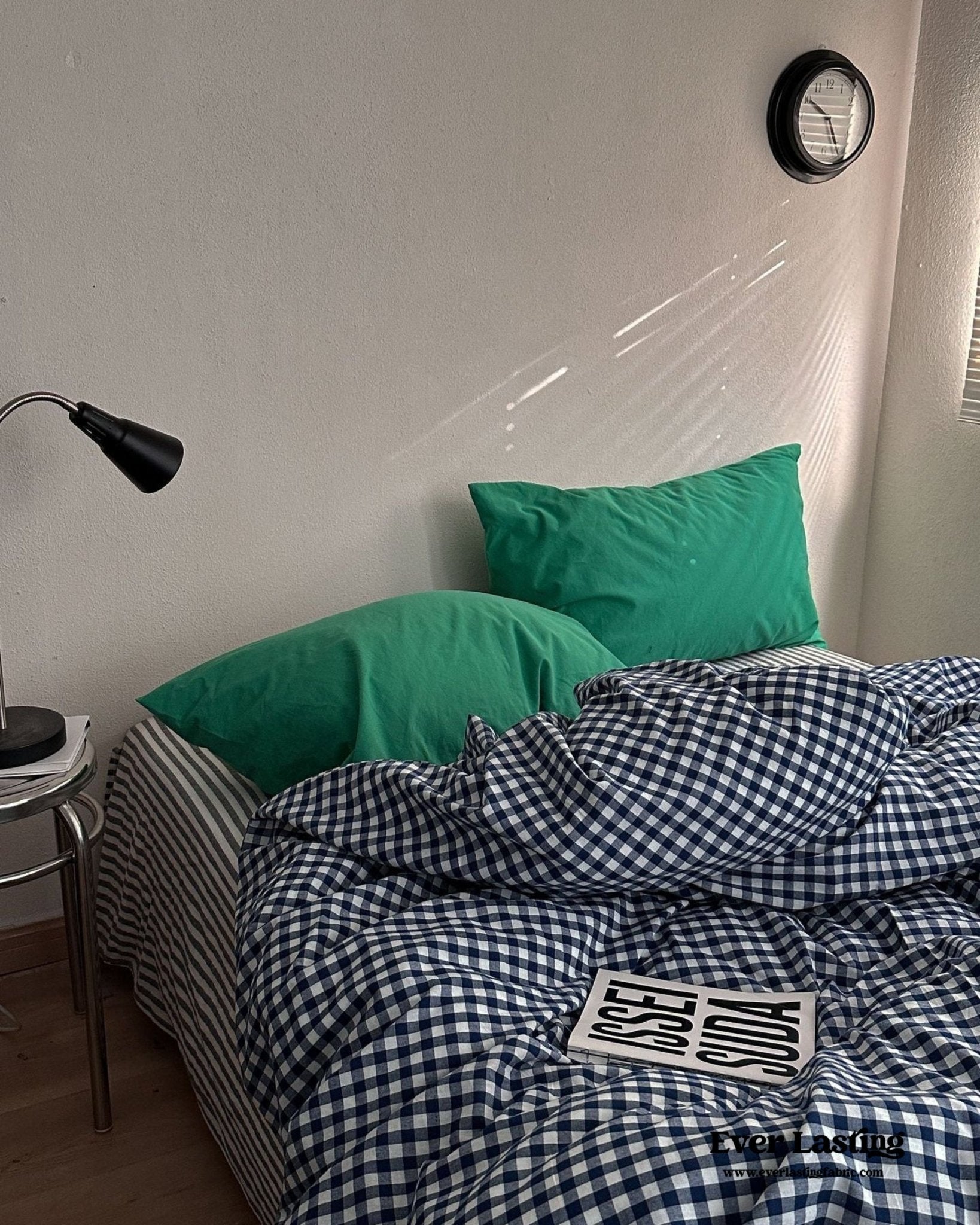 Vintage Deep Blue Gingham Bedding Bundle - Ever Lasting