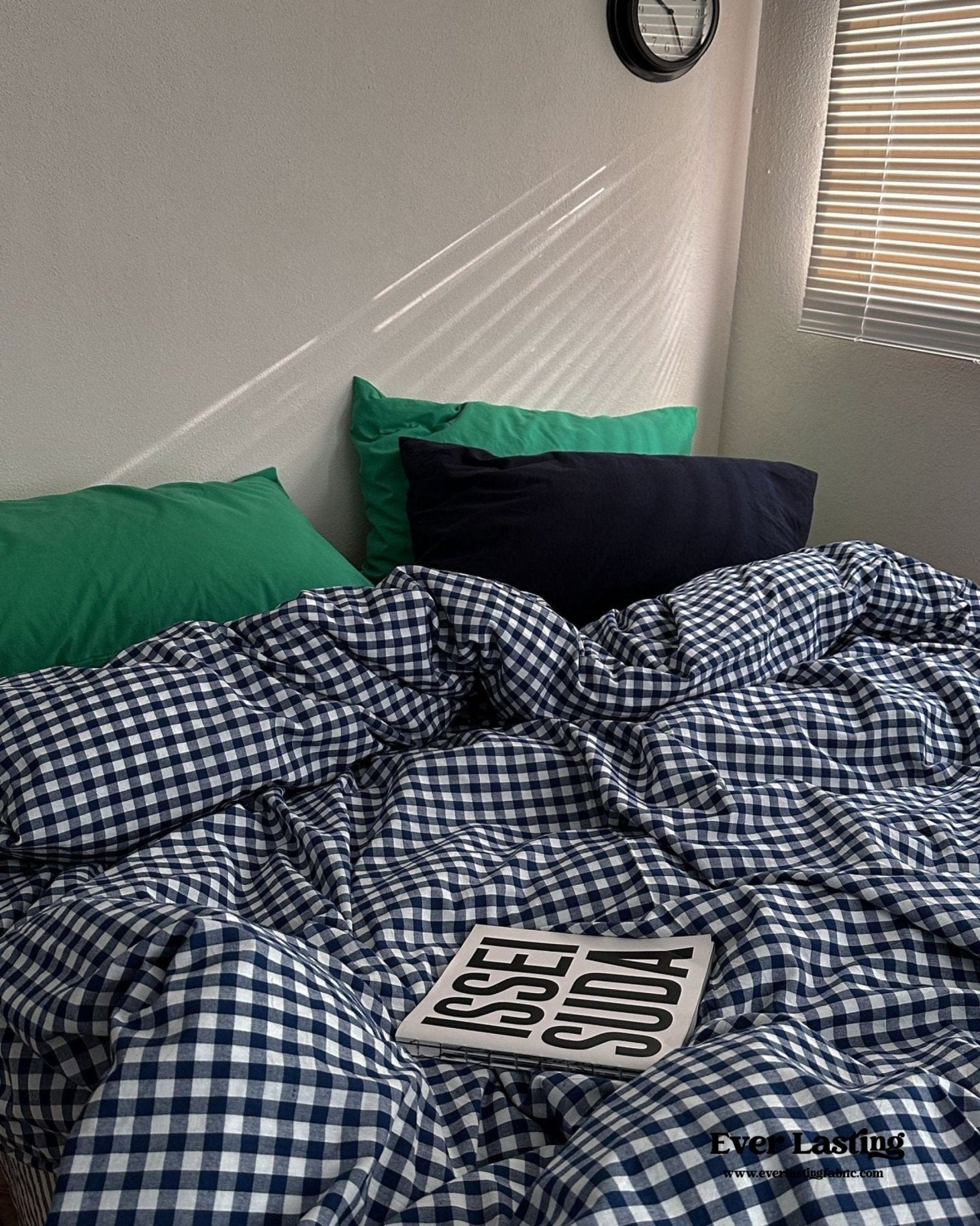 Vintage Deep Blue Gingham Bedding Bundle - Ever Lasting