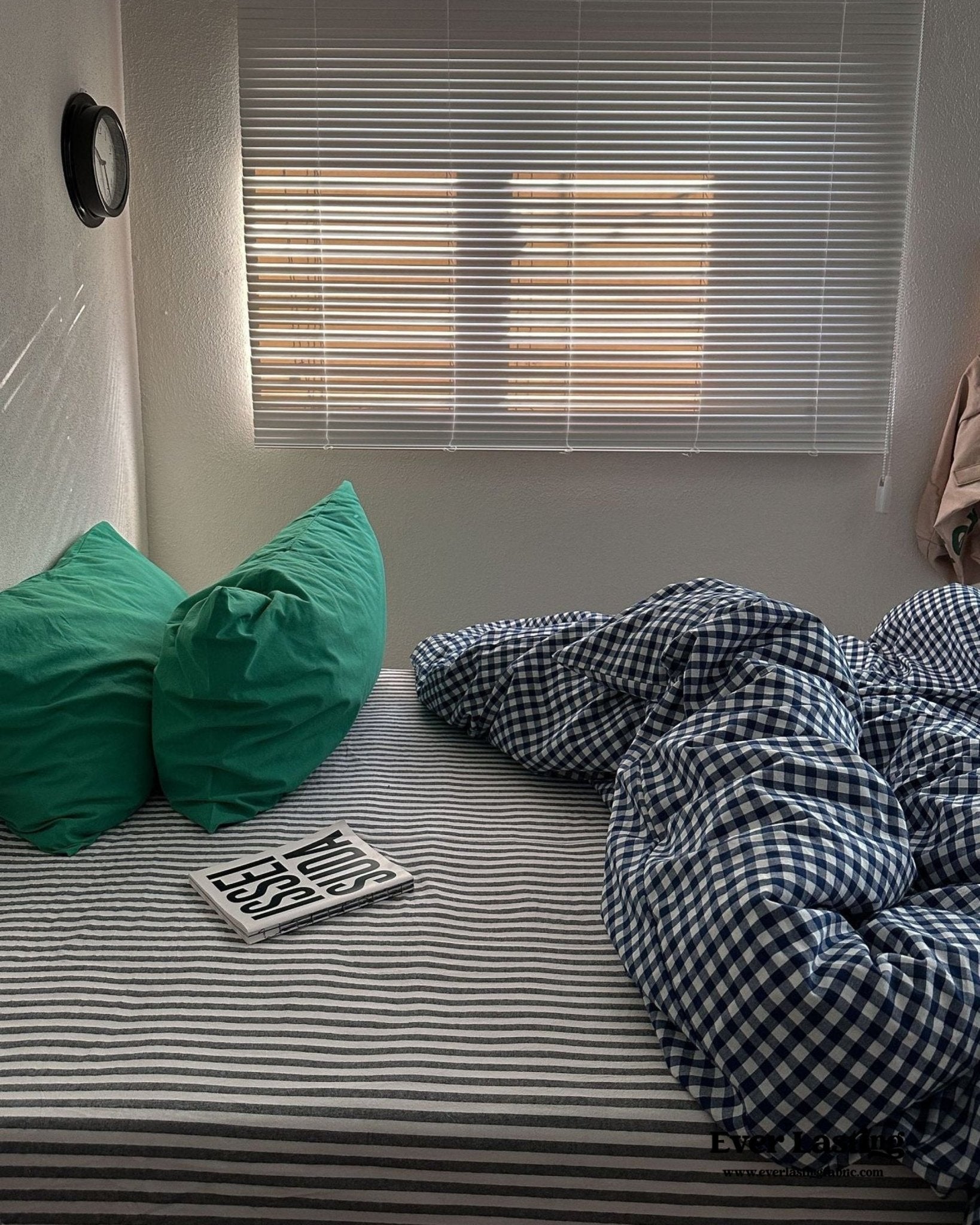 Vintage Deep Blue Gingham Bedding Bundle - Ever Lasting