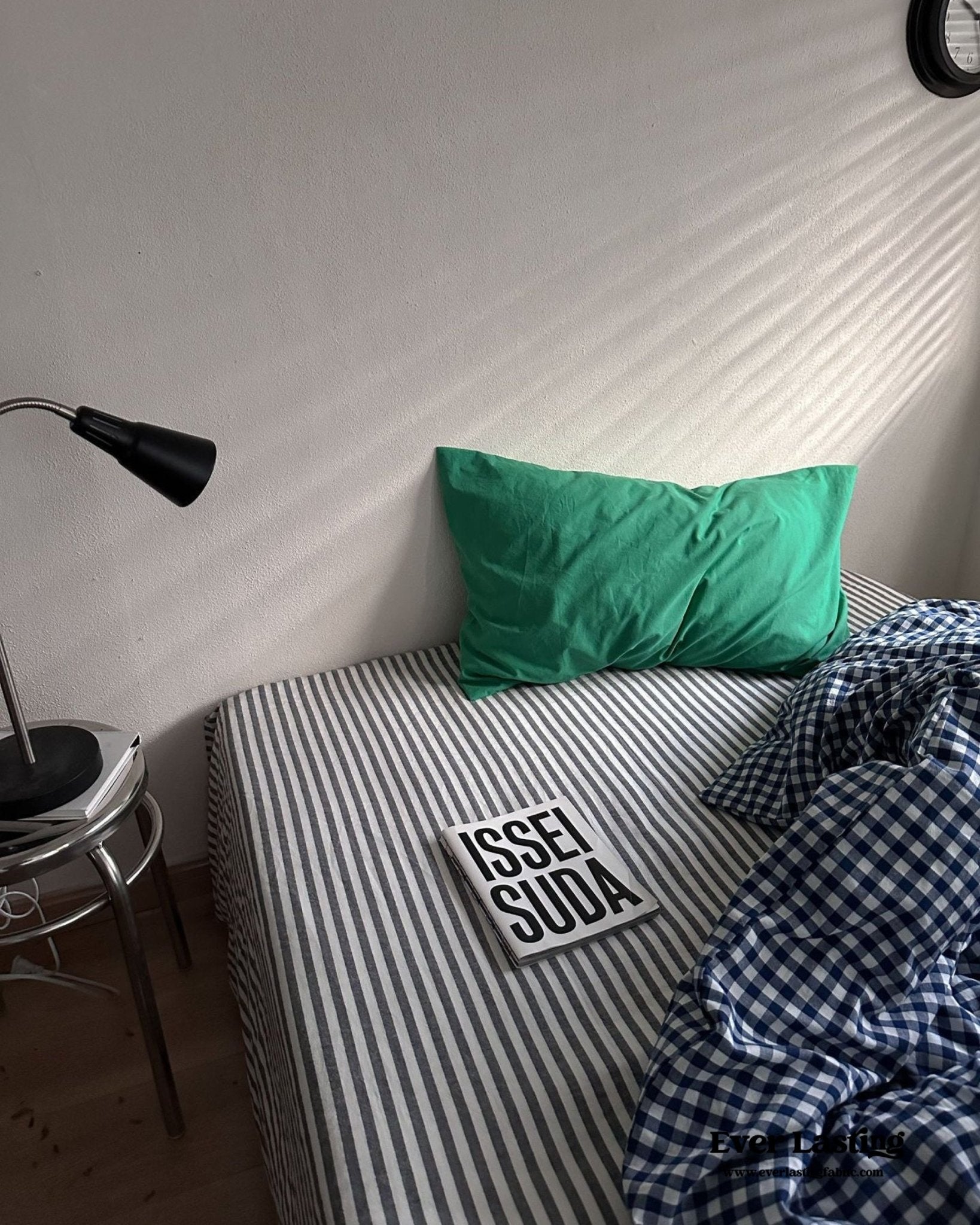 Vintage Deep Blue Gingham Bedding Set - Ever Lasting