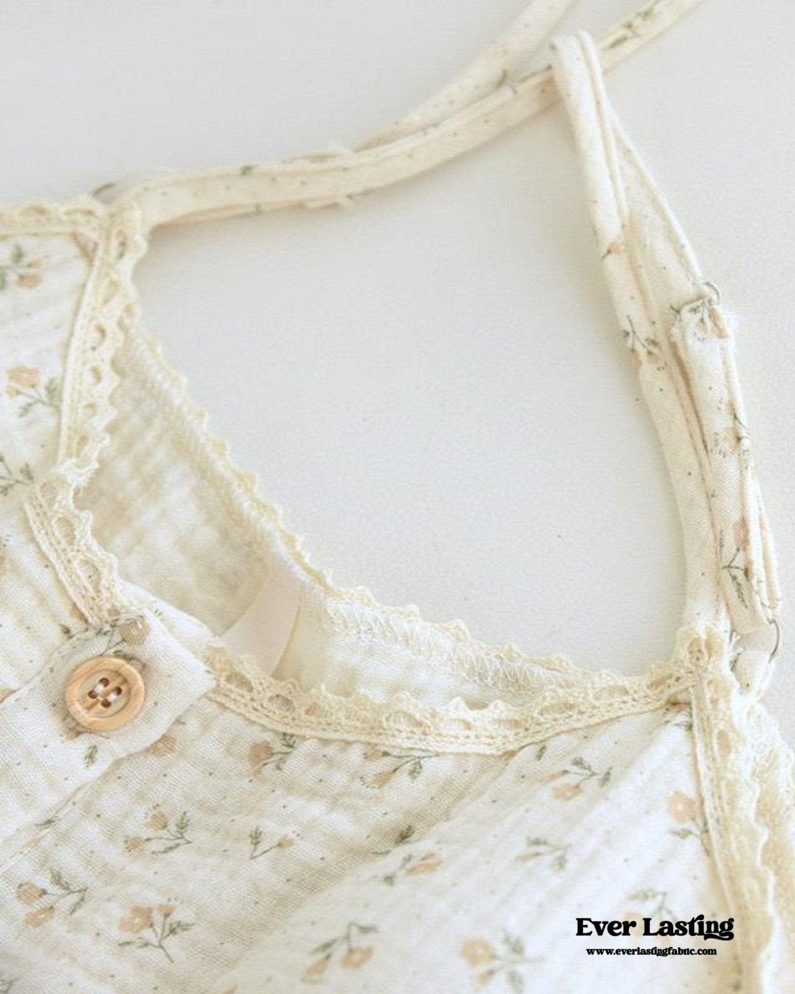 Vintage Floral Tank Cardigan and Long Pants Pajama Set / Yellow - Ever Lasting