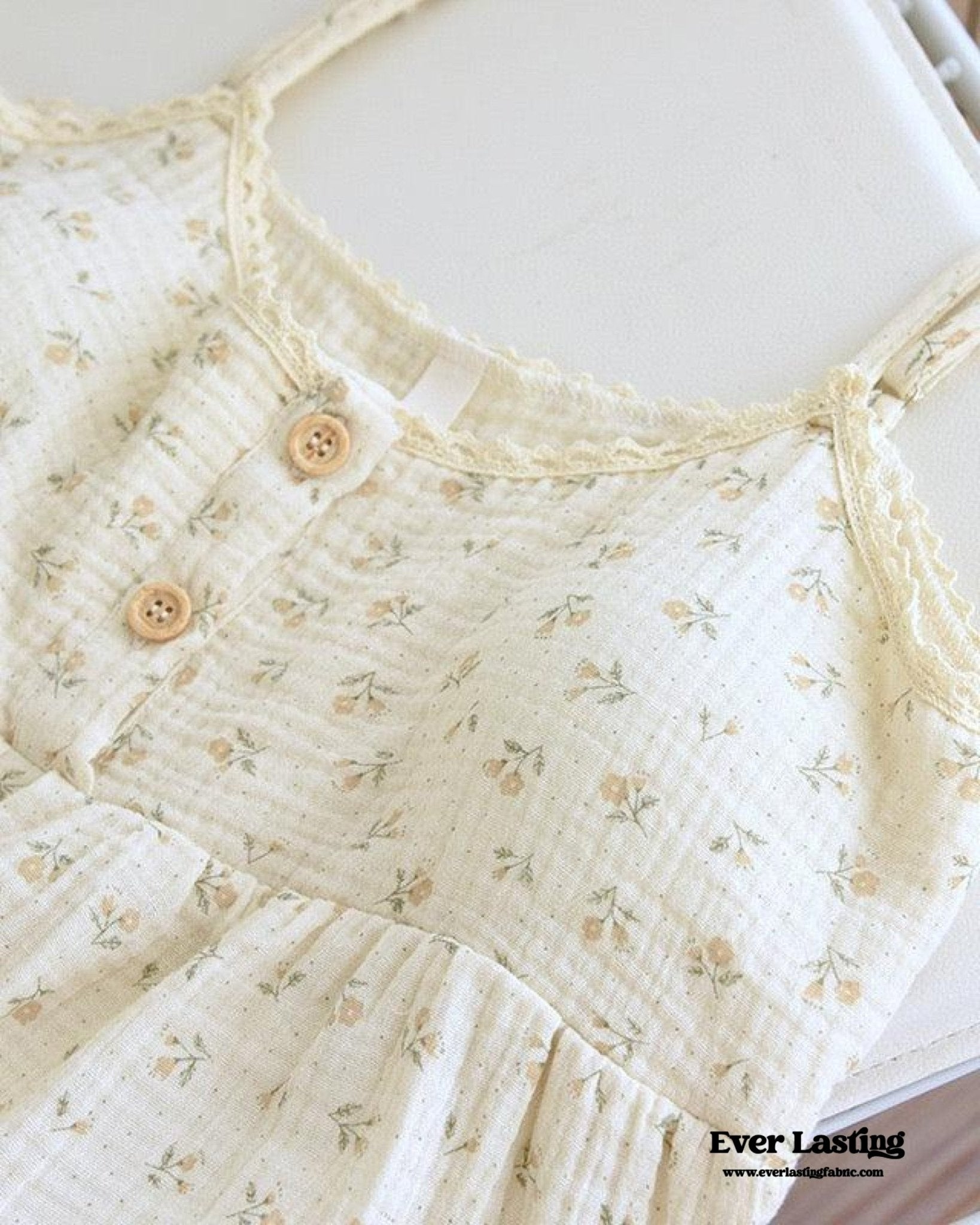 Vintage Floral Tank Cardigan and Long Pants Pajama Set / Yellow - Ever Lasting