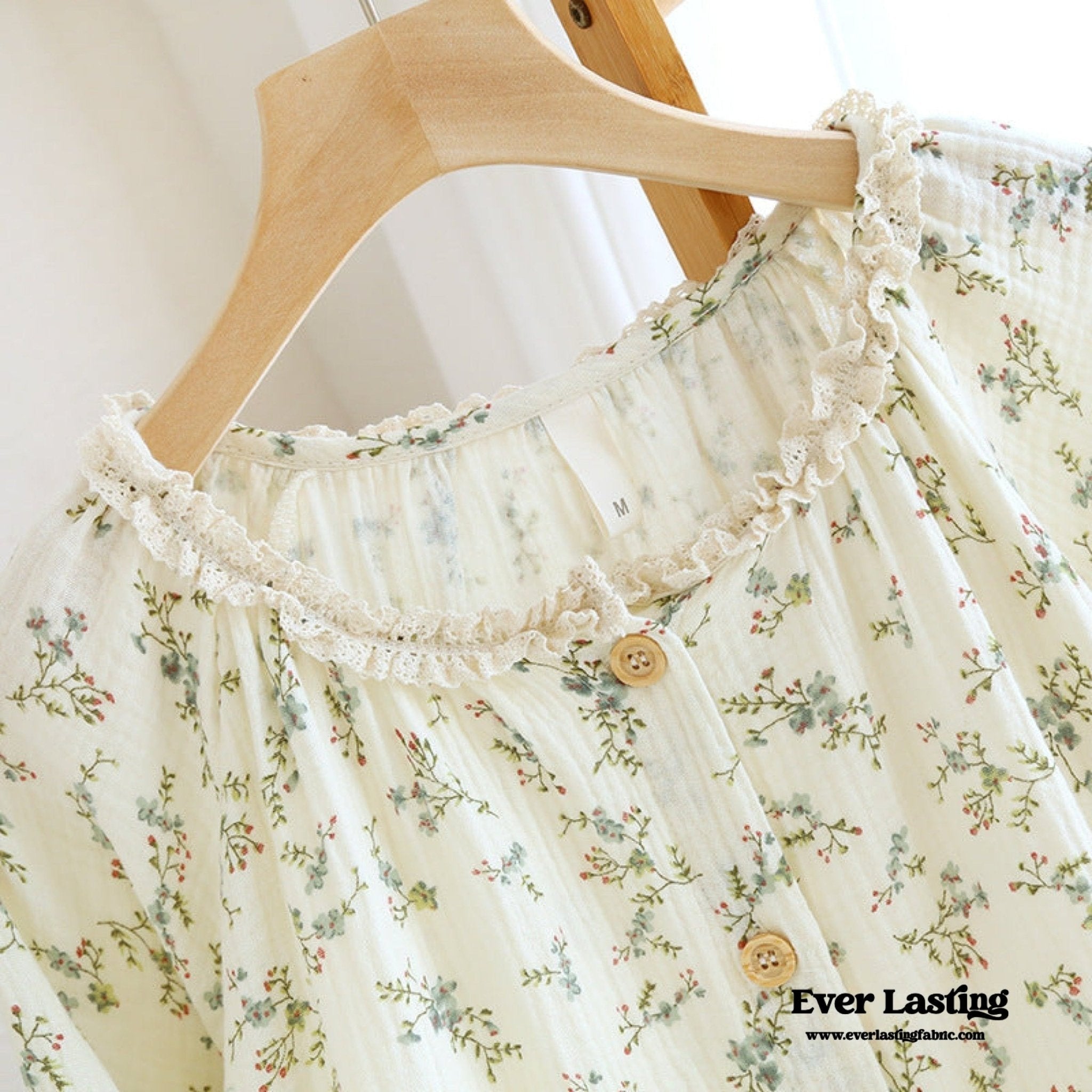 Vintage Floral Tank Cardigan and Long Pants Pajama Set / Yellow - Ever Lasting