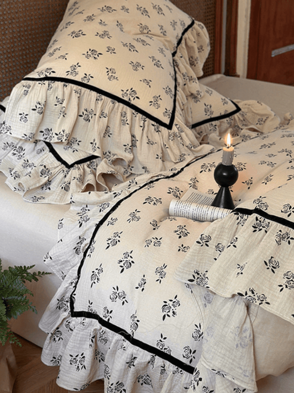 - Ever Lasting - Vintage Inspired Black Lace Floral Bedding Bundle - Bedding Bundle - Ever Lasting