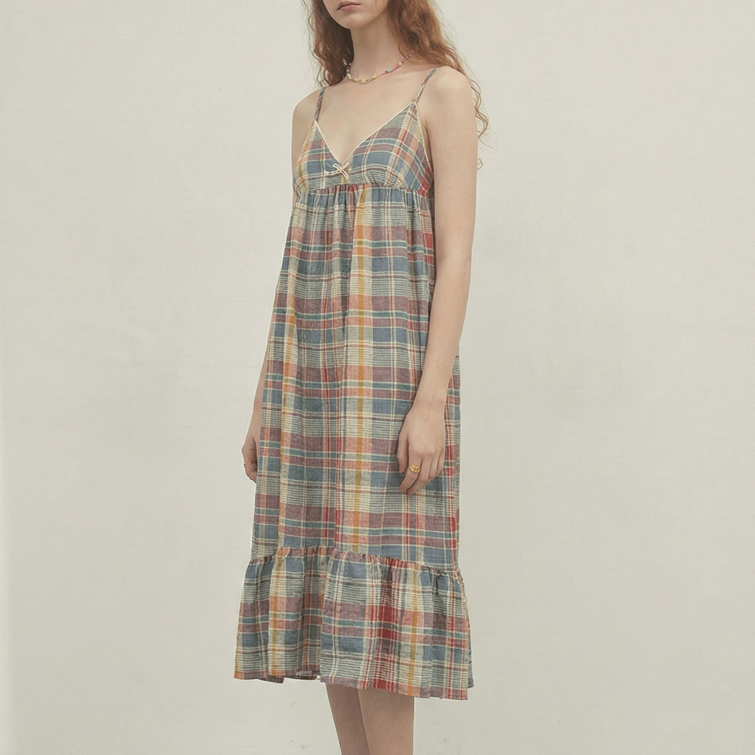 Vintage Cotton Plaid Pajama Dress | Cozy Loungewear