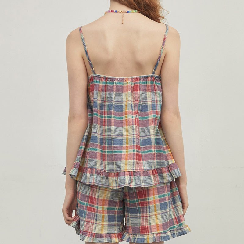 - Ever Lasting - Vintage Inspired Plaid Pajama Dress - Pajamas - Ever Lasting