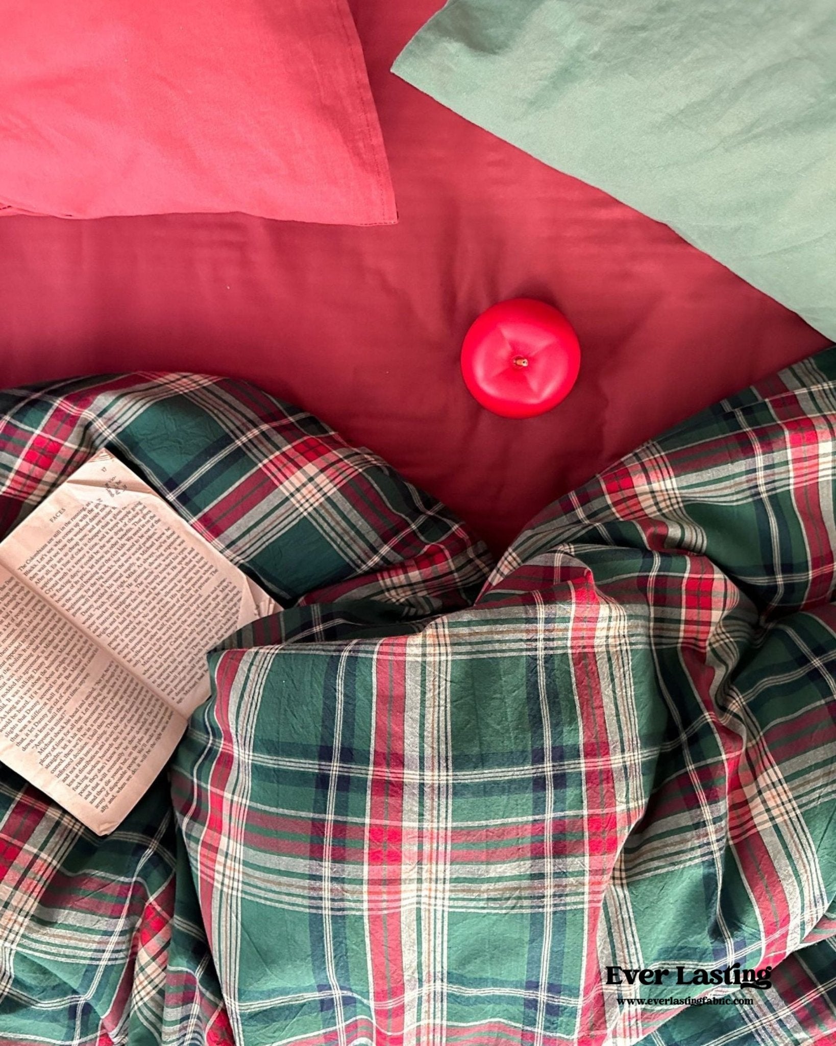 Vintage Plaid Bedding Set / Red & Green - Ever Lasting