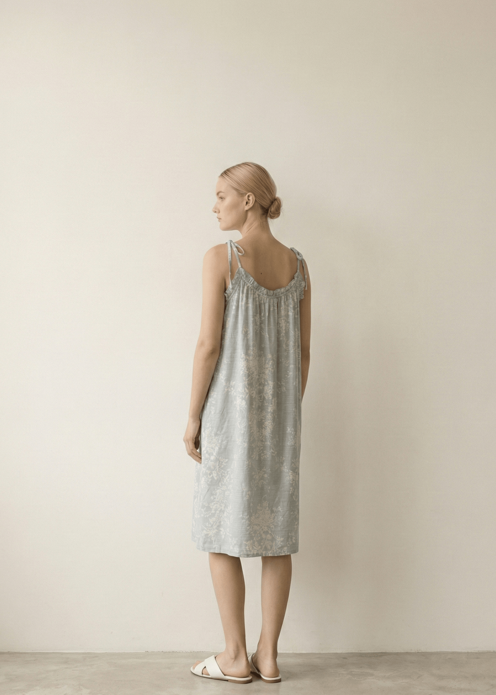 - Ever Lasting - Viola Sleeveless Ruffle Floral Nightwear/ Blue - Pajamas - Ever Lasting