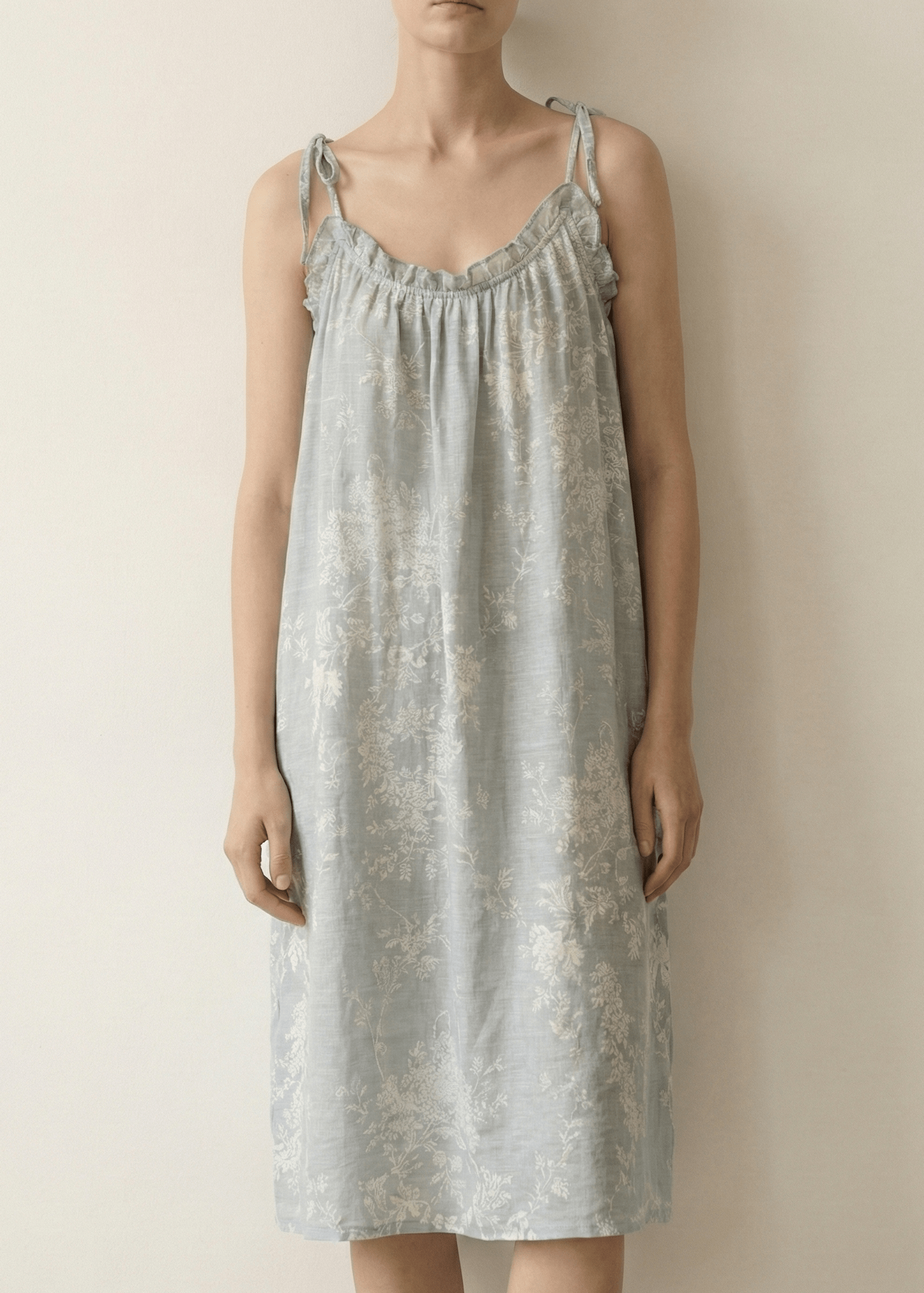 - Ever Lasting - Viola Sleeveless Ruffle Floral Nightwear/ Blue - Pajamas - Ever Lasting