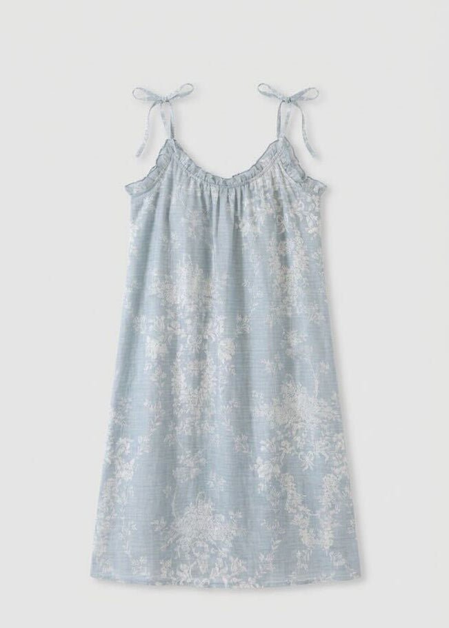 - Ever Lasting - Viola Sleeveless Ruffle Floral Nightwear/ Blue - Pajamas - Ever Lasting