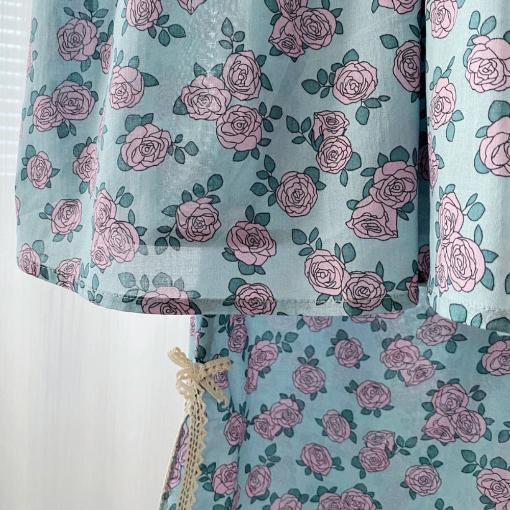 Vivian Vintage Floral Pajama Set / Tie Strap - Ever Lasting