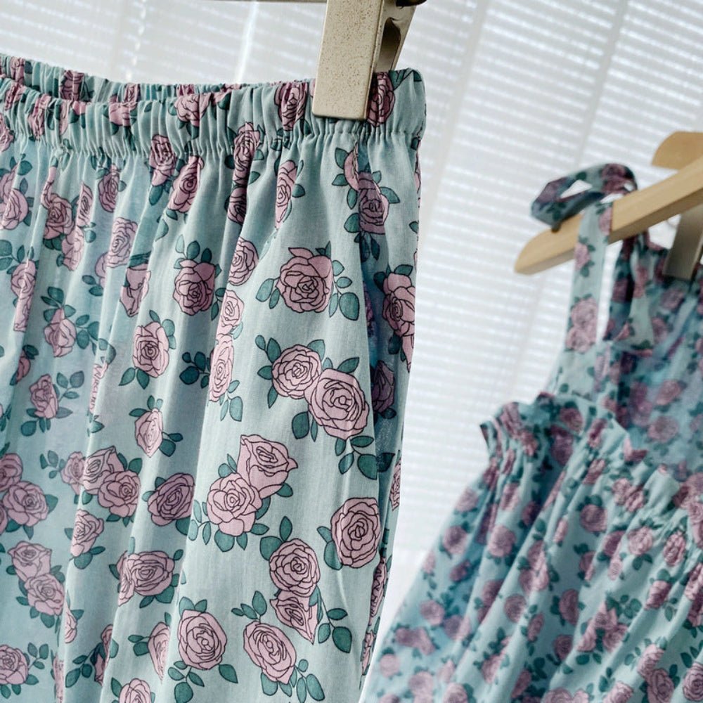 Vivian Vintage Floral Pajama Set / Tie Strap - Ever Lasting