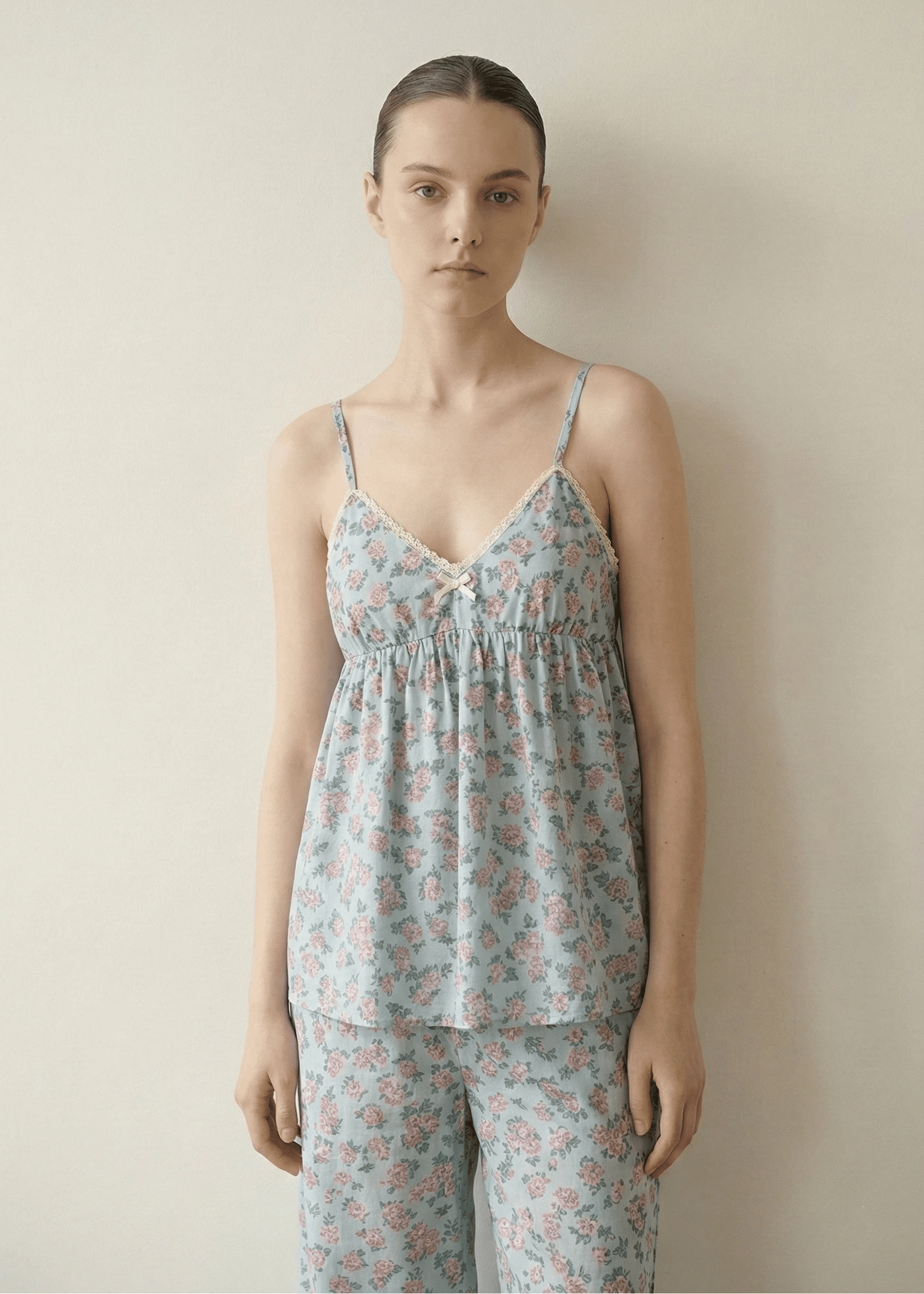 - Ever Lasting - Vivian Vintage Floral Pajama Set / V Neck - Pajamas - Ever Lasting